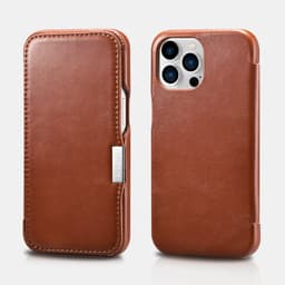 iCarer iPhone 15 Pro - Vintage Echtleder Flipcase braun (WMI15230614-BN) – Bild 1
