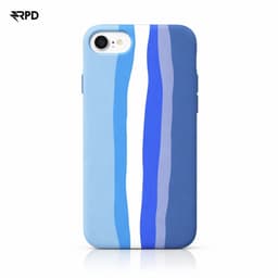 iPhone 7/8/SE/SE 2022 - Étui en silicone bleu arc-en-ciel, bleu – Bild 1