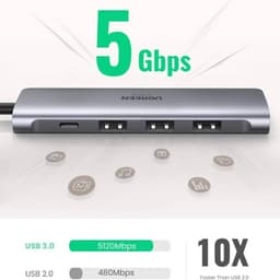 Ugreen – USB-C Hub 5-in-1 (4x USB-A + HDMI) (CM136 / 70495), grau/schwarz – Bild 6