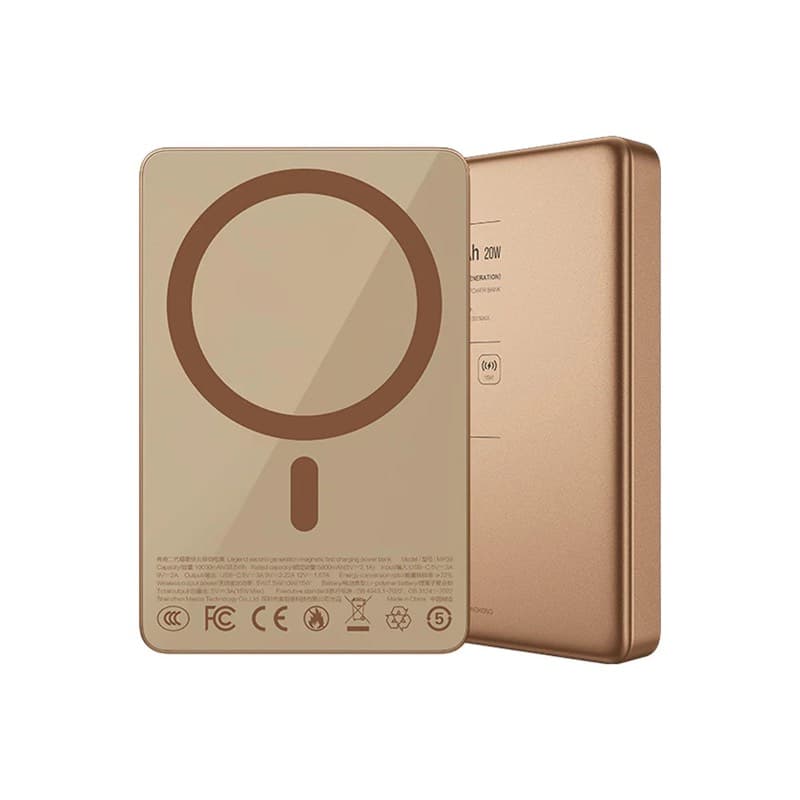 Maxco MP38 - 5000mAh Powerbank, MagSafe compatible, ultra-slim, lightweight, bronze