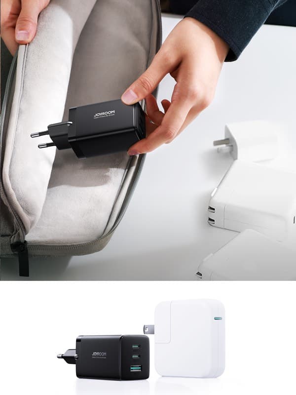 Joyroom - 65W GaN Ultra 2C1A Schnellladegerät + 100W USB-C zu USB-C Kabel (1,2m), Schwarz (EU) (TCG01) – 4