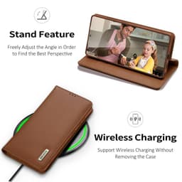 Samsung Galaxy S25 Edge- DUX Hivo Series Etui à rabat, marron, similicuir – Bild 5
