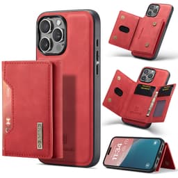 iPhone 11 Pro - DG.MING Etui, Leder-Optik, Kartenfach & Magnetverschluss, Rot – Bild 3