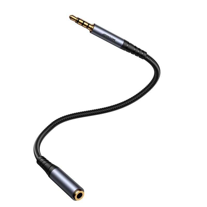 Joyroom - SY-A09 Audio-Transfer Serie AUX-Verlängerungskabel (3,5mm Stecker zu 3,5mm Buchse, 1,2m), Schwarz – 2