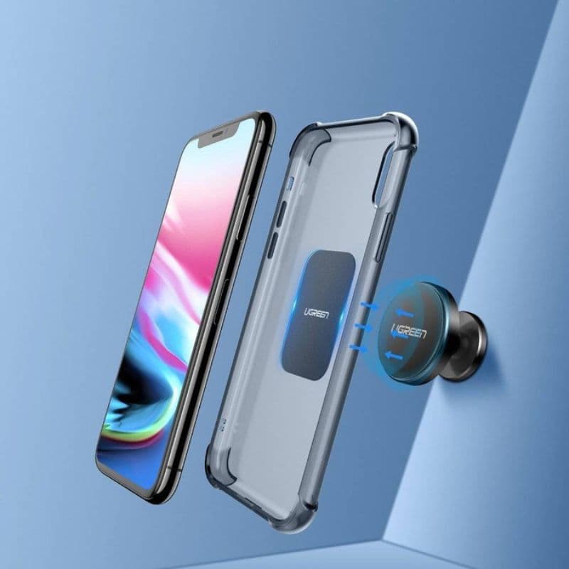 Ugreen - Piastra metallica arrotondata per supporto magnetico del telefono, confezione da 2, nero – 2