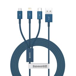 Baseus - Serie Superior - Cavo di ricarica rapida USB a M+L+C, 3,5A 1,5m, blu (CAMLTYS-03) – Bild 1
