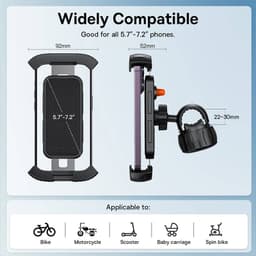 Baseus Serie QuickGo - Porta cellulare per bicicletta, nero (C40561500113-00) – Bild 7