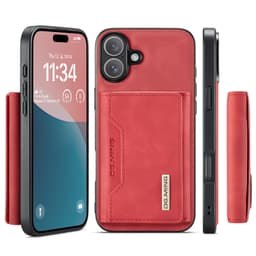 iPhone 7/8/SE 2020/SE 2022 - DG.MING Etui, Leder-Optik, Kartenfach & Magnetverschluss, Rot – Bild 1