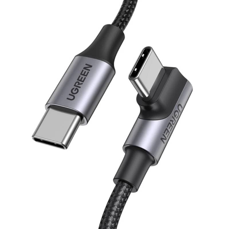 Ugreen – USB-C Kabel 100W PD 2 m gewinkelt (US334 / 70645), schwarz/grau