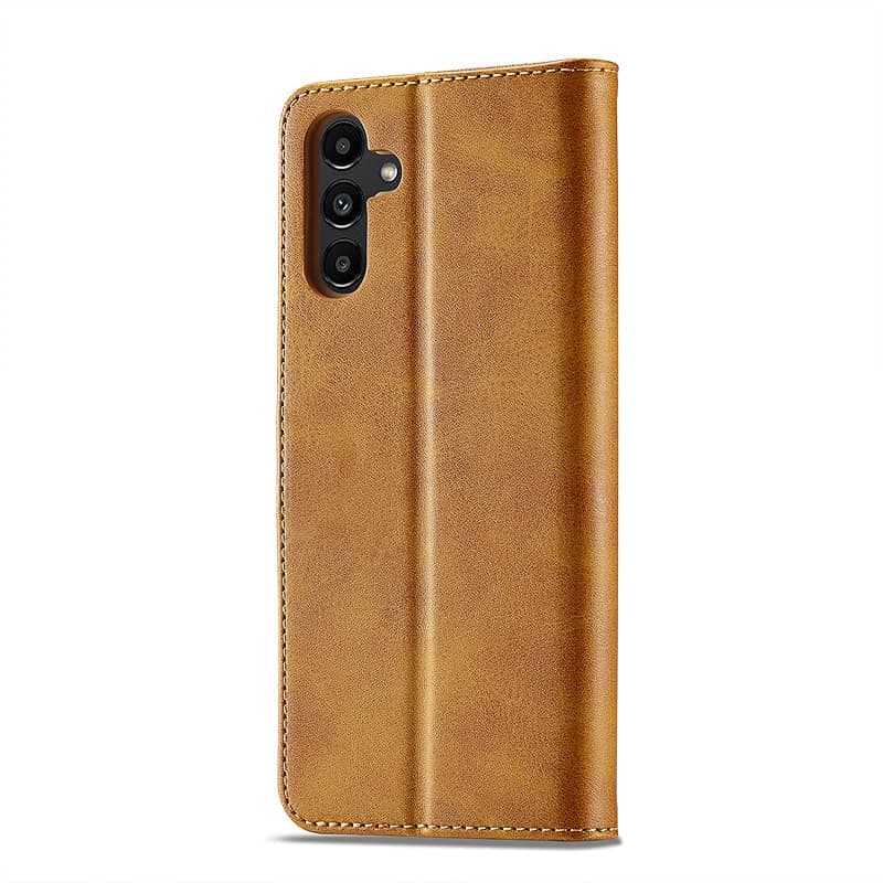 Samsung Galaxy Note 20 Ultra - LC.IMEEKE Wallet Etui mit 3 Kartenfächern & Magnet, hellbraun/orange – 3
