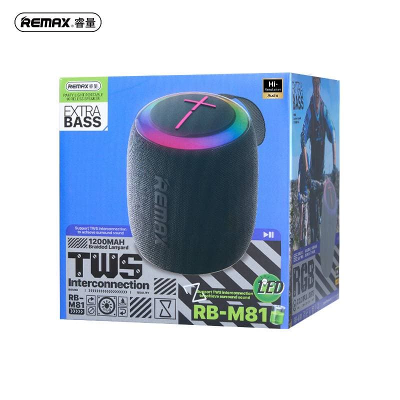 REMAX RB-M81 Party Light Portable Wireless Speaker 7W (Bluetooth/USB/TF card/FM), Black – 2
