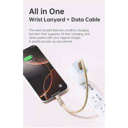 ROCK R15 Handy-Lanyard mit Ladefunktion – USB-C zu Lightning 27W, 30 cm, beige – Bild 4