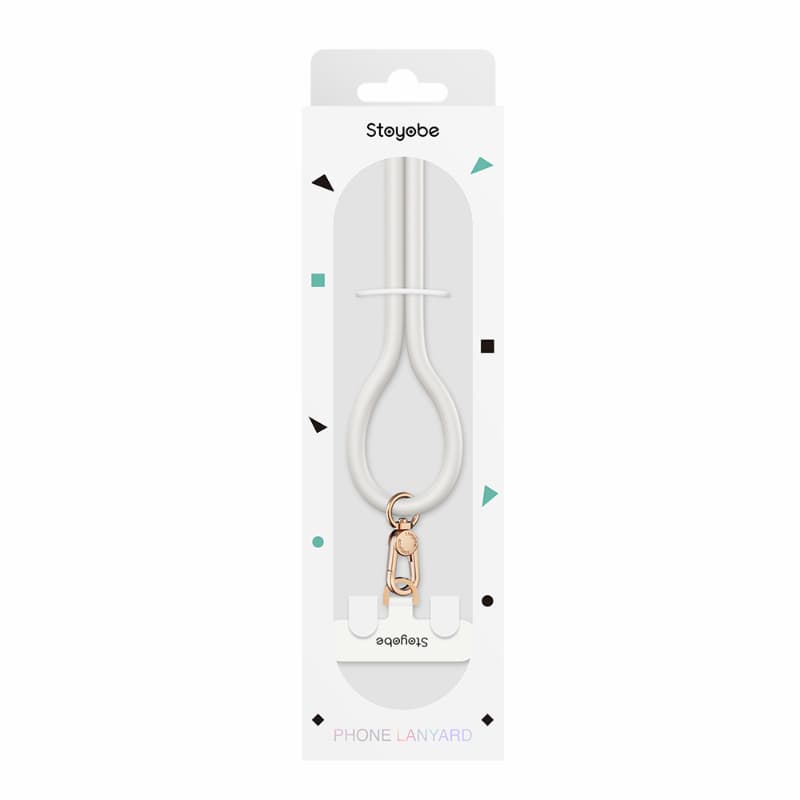 DUX - PL-I Catena per cellulare con cordino in silicone premium, bianco – 2