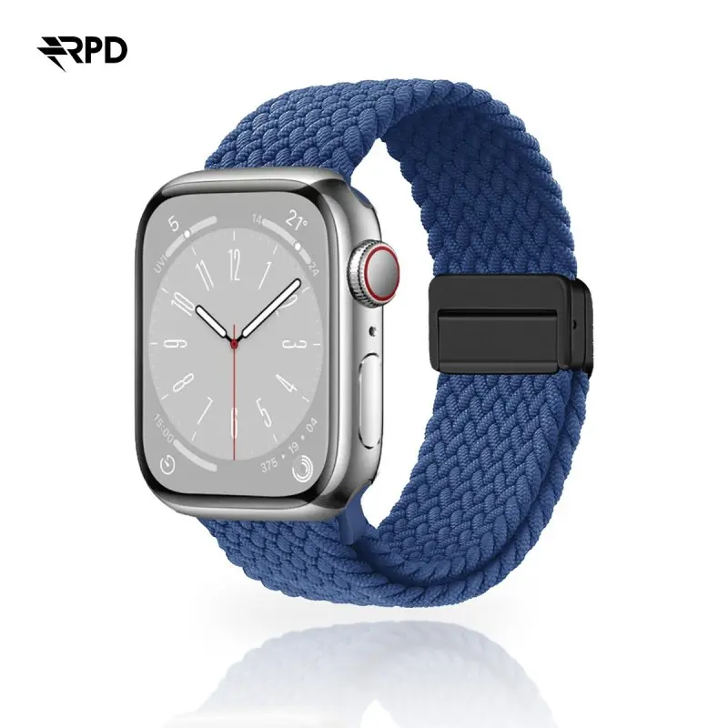 RPD Magnos Magnet Armband Nylon Geflochten für Apple Watch 44/45/46/49mm - Sturmblau