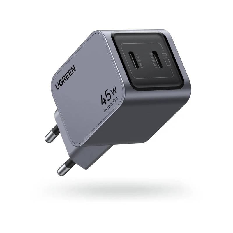 UGREEN - USB Fast Charger Nexode Pro 45W, Dual USB-C, GaN, Gray