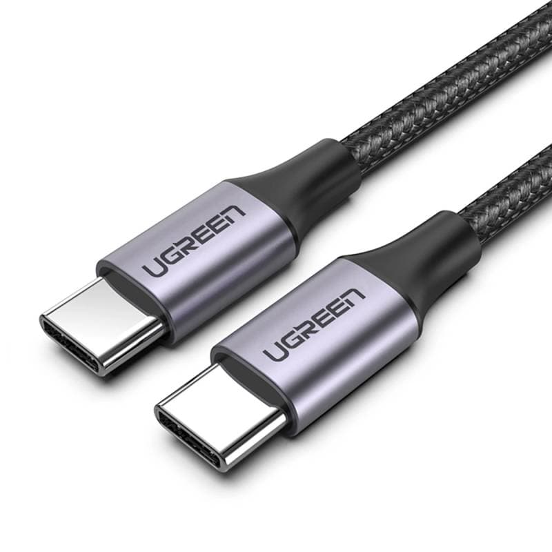 UGREEN - USB-C to USB-C 100W Fast Charging Woven Cable, US161 1.5 m, Gray