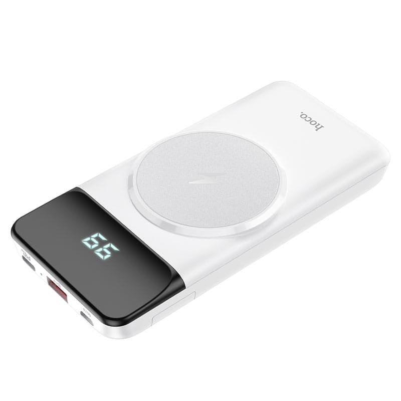 Hoco - J76 Bobby - Powerbank Hoco, 10000 mAh, ricarica rapida magnetica, bianco
