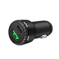 Adattatore di ricarica per auto Mcdodo da 38 W con USB-C PD e USB-A QC, doppia porta, nero – Bild 1