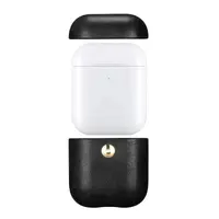 AirPods 1/2 Case - iCarer Genuine Crazy Horse Leather Black (IAP041-BK) – Bild 3