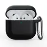 AirPods 4. Gen - Silikon Etui – Robuster Schutz mit Karabiner, Schwarz