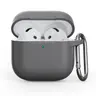AirPods 4th Gen - Custodia in silicone - Protezione robusta con moschettone, Advanced Ash (grigio)