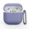 AirPods 4th Gen - Custodia in silicone - Protezione robusta con moschettone, Lavanda (viola)