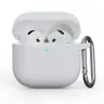 AirPods 4th Gen - Silicone case - Robust protection with carabiner, Antique White (white)