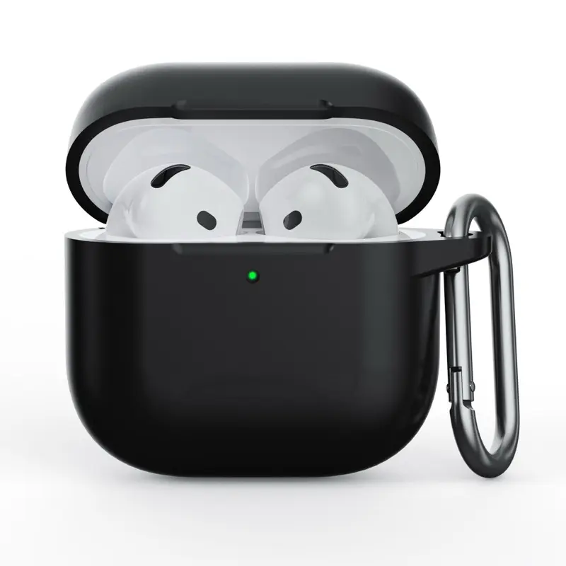 AirPods 4th Gen - Silicone case - Robust protection with carabiner, black