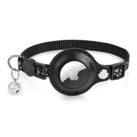 AirTag Cat Collar - RPD Reflective Nylon Collar with Safety Buckle and Bell, Black – Bild 2