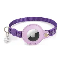 AirTag Katzenhalsband - RPD Reflektierendes Nylon-Halsband mit Sicherheitsverschluss und Glöckchen, Violett – Bild 2