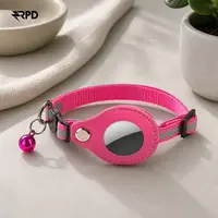 AirTag Katzenhalsband - RPD Reflektierendes Nylon-Halsband mit Sicherheitsverschluss und Glöckchen, Rosenrot – Bild 6
