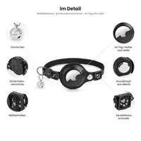 AirTag Katzenhalsband - RPD Reflektierendes Nylon-Halsband mit Sicherheitsverschluss und Glöckchen, Schwarz – Bild 7