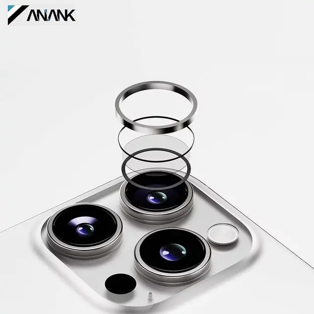 ANANK iPhone 16 / 16 Plus - Verre blindé pour caméra arrière - 99AR Corning Glass - Protection double lentille, Transparent