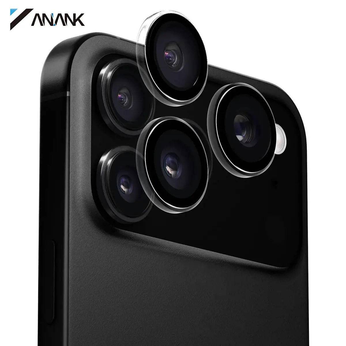 ANANK iPhone 17 Pro / 17 Pro Max - Rückkamera Panzerglas - Corning Glass, Dual Lens Schutz, Schwarz