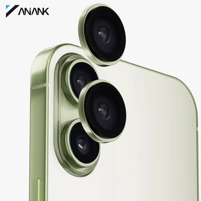 ANANK iPhone 17 - Rear camera armored glass - 99AR+ Corning Glass, Dual Lens Protection, Light Green