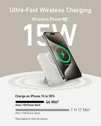 Anker A1654 P11 15W, Magsafe Kabellose Powerbank (MagGo), 10000mAh, Weiss – Bild 3