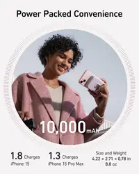Anker A1654 P11 15W, Powerbank Magsafe Wireless (MagGo), 10000mAh, rosa – Bild 5