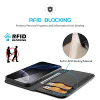 Apple iPhone 15 Pro Max - Custodia Flip DUX Hivo Series, nera, in ecopelle – Bild 3