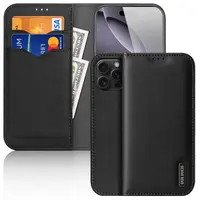 Apple iPhone 15 Pro Max - Custodia Flip DUX Hivo Series, nera, in ecopelle – Bild 1
