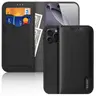 Apple iPhone 15 Pro Max - Custodia Flip DUX Hivo Series, nera, in ecopelle