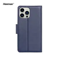 Apple iPhone 5/5S/SE 2016 - Étui à clapet Hanman Mill avec 3 emplacements pour cartes, bleu foncé – Bild 4