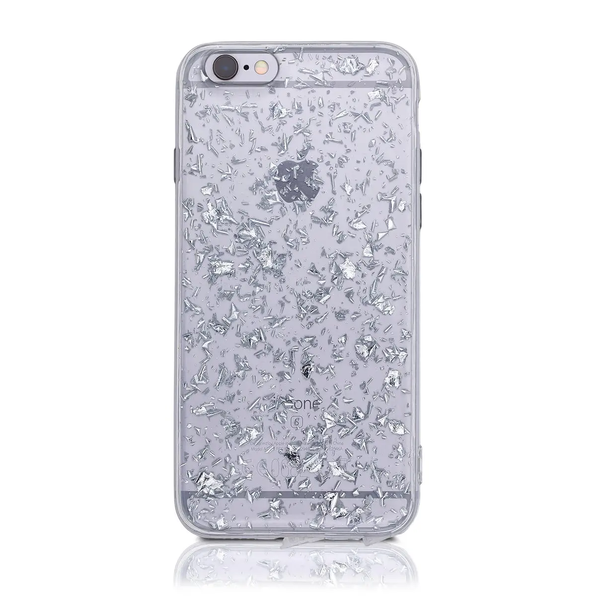 Apple iPhone 6 / iPhone 6S - Silver leaf flakes