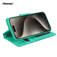 Apple iPhone 7/8/SE (2020/2022) - Hanman Mill Flip Case mit 3 Kartenfächern, Türkis – Bild 5