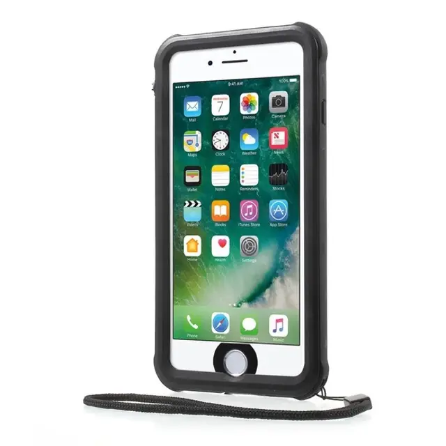 Apple iPhone 7 Plus / 8 Plus - Custodia impermeabile per esterni Redpepper IP68 serie Dot, nero