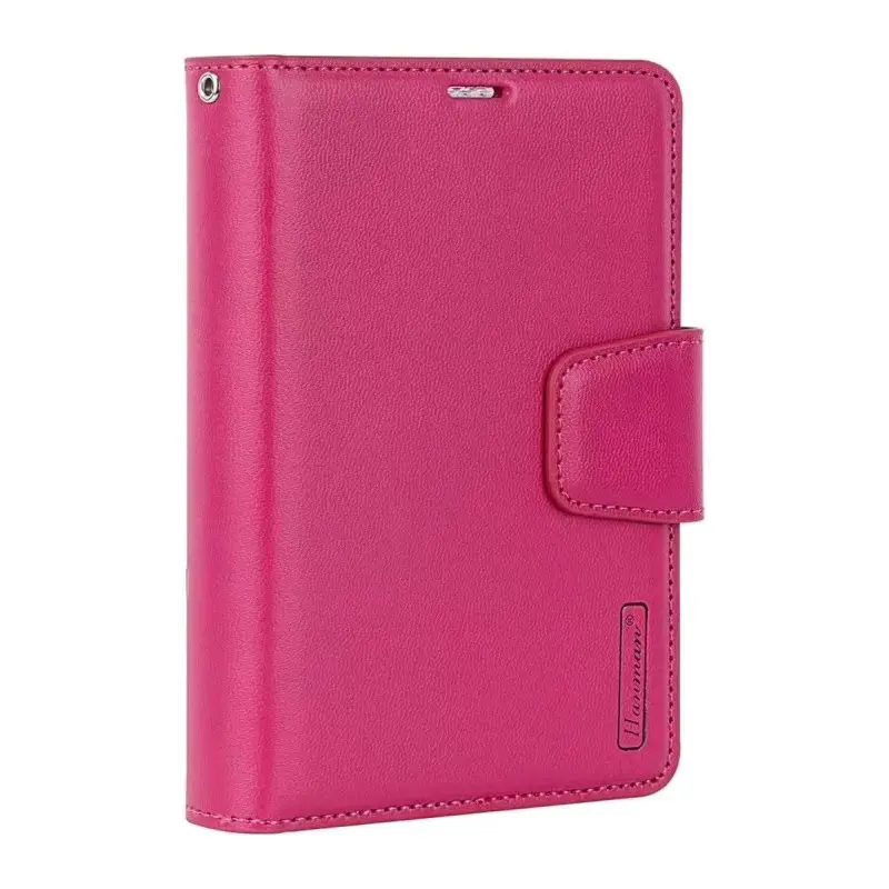 Apple iPhone Duo - Custodia Hanman Mill con 3 scomparti per carte, rosa