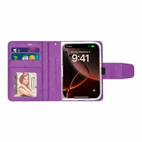 Apple iPhone Duo - Custodia Hanman Mill con 3 scomparti per carte, viola – Bild 2
