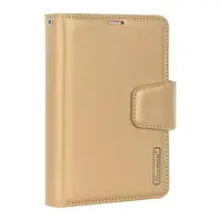 Apple iPhone Duo - Hanman Mill étui à rabat avec 3 compartiments pour cartes, or – Bild 1