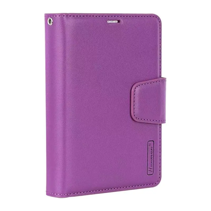Apple iPhone Duo - Hanman Mill étui à rabat avec 3 compartiments pour cartes, violet