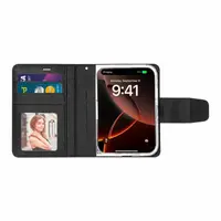 Apple iPhone Duo - Hanman Mill Flip Case mit 3 Kartenfächern, schwarz – Bild 2