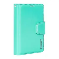 Apple iPhone Duo - Hanman Mill Flip Case mit 3 Kartenfächern, Türkis – Bild 1